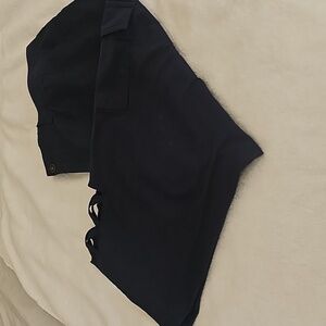 NWOT FRESH Women's Capri Cargo Elastic Waist Crisscross Navy Pant. SIZE 16.
